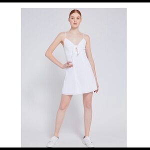 Alice and Olivia white front tie dress